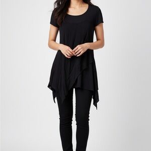 4 Love and Liberty Elegant Black Women's Tunic Top